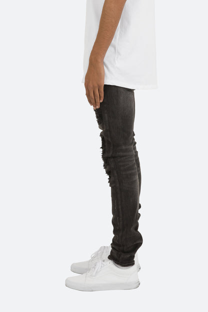 X226 Stretch Moto Denim - Black/Black