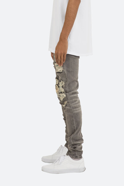 X284 Moto Skinny Denim - Grey/Blue