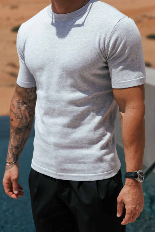KNIT T-SHIRT - GREY