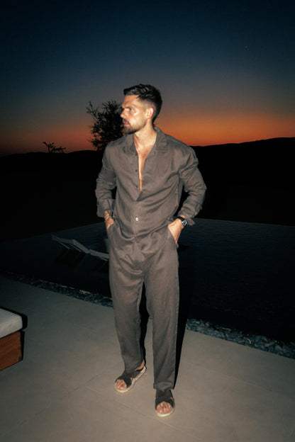 LINEN TROUSER - OAK